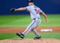 Atlanta Braves pitcher Tyler Mahle during a game