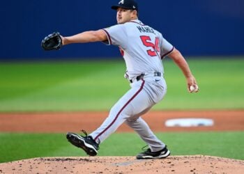 Atlanta Braves pitcher Tyler Mahle during a game