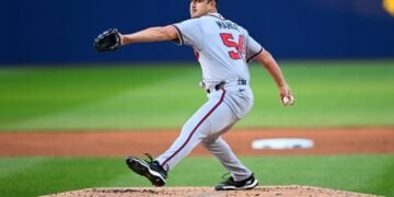 Atlanta Braves pitcher Tyler Mahle during a game