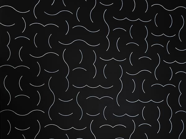Black-and-white abstract line pattern in AT&T Stadium
