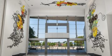 Artwork displayed inside AT&T Stadium