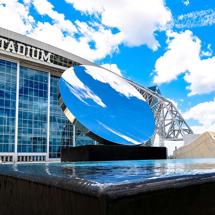 Sky Mirror sculpture outside AT&T Stadium