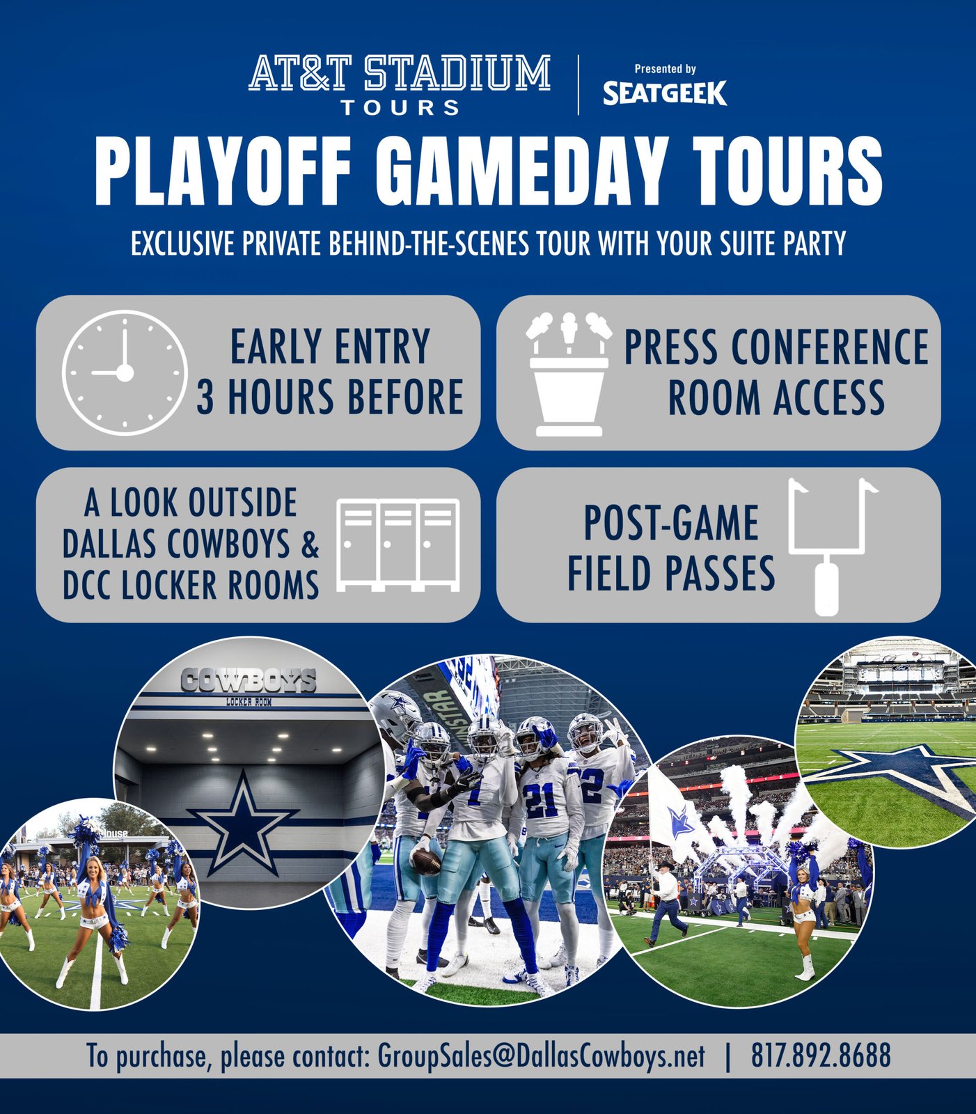Gameday tour promotion at AT&T Stadium
