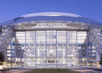 Interior view of AT&T Stadium during a tour