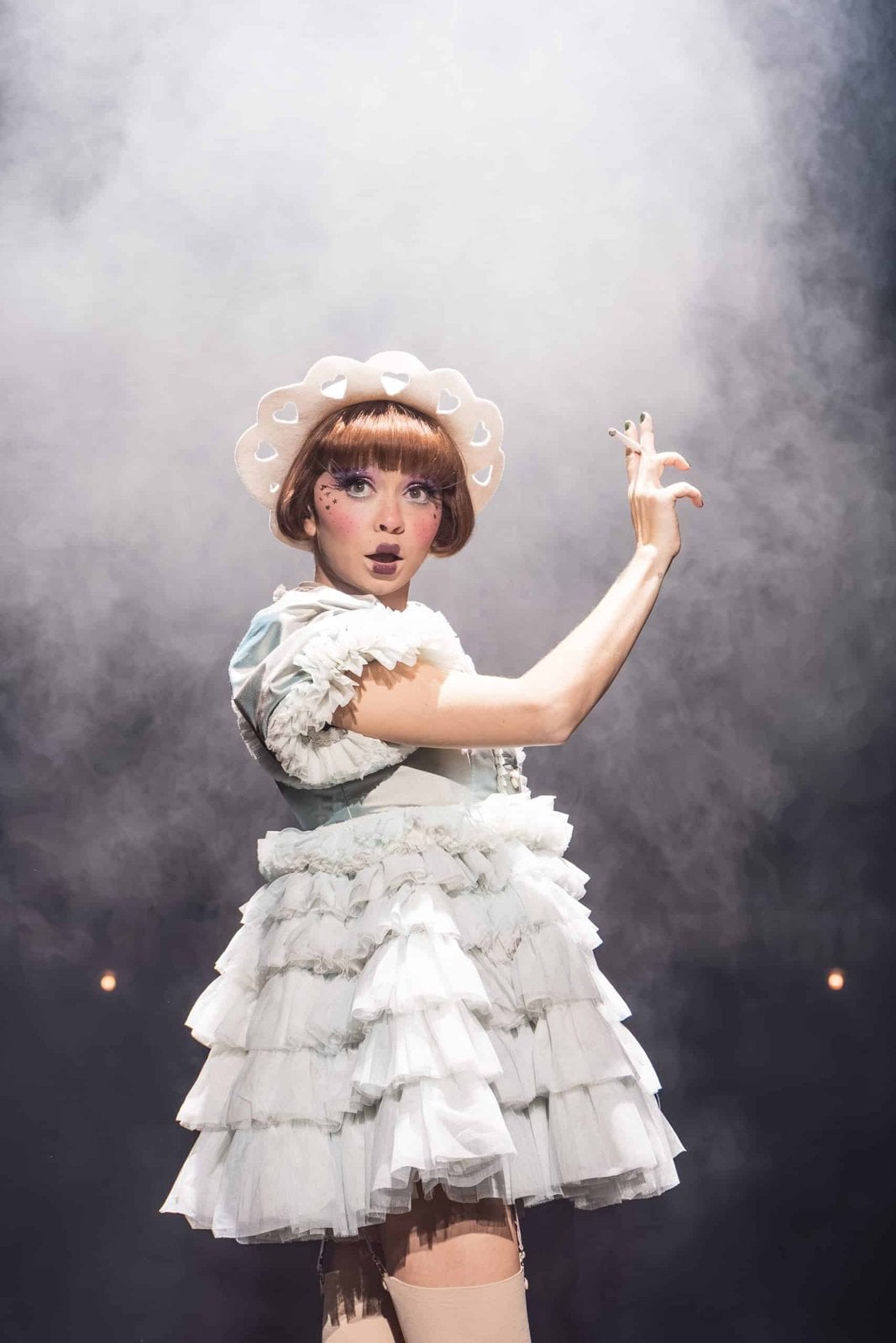 A performer in the Kit Kat Club production
