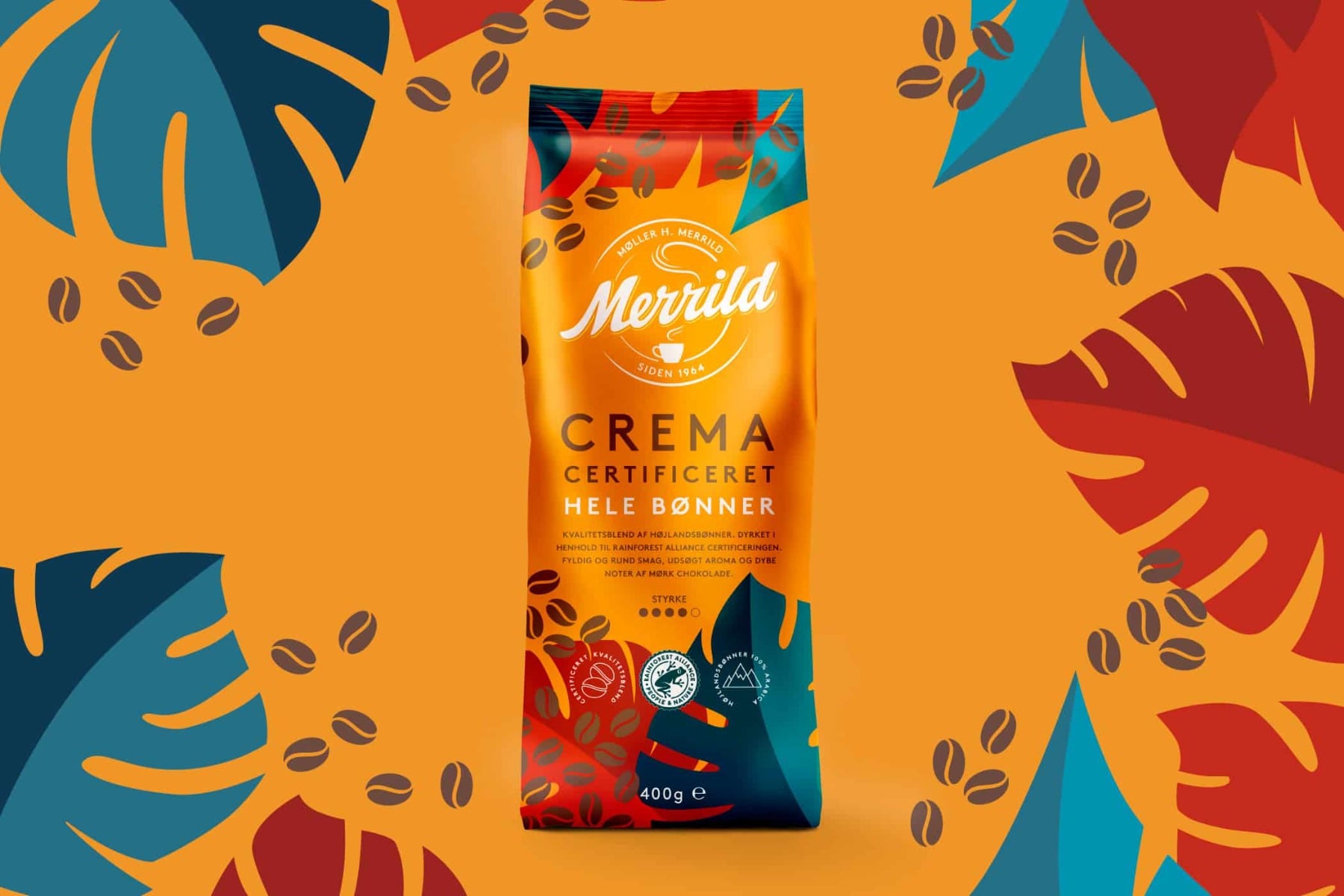 Merrild Crema Kaffeebohnen als Produktaufnahme von capalus.de
