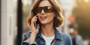 Lentes Fit Ons Black sobrepuestos en uso