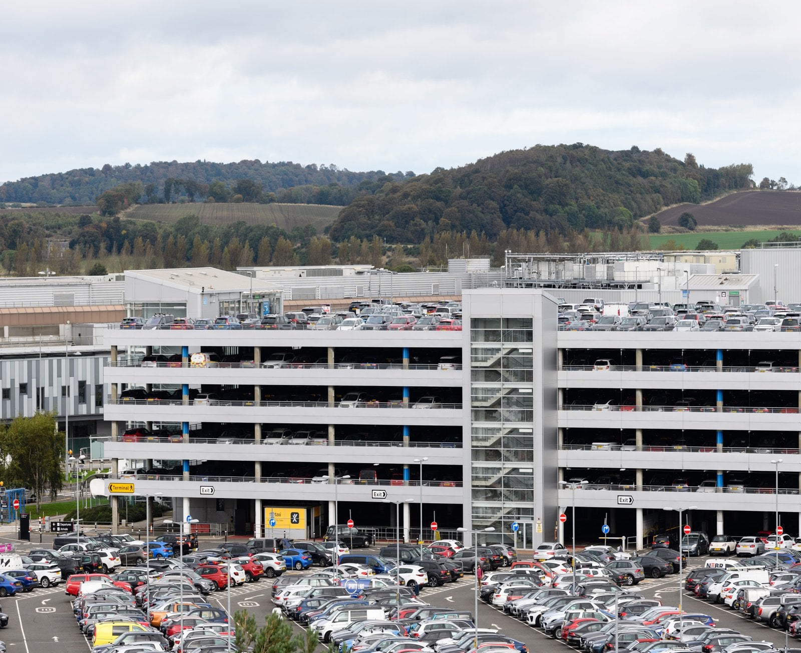 Multi-storey airport car park beside Edinburgh Airport