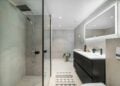 Contemporary bathroom with a glass shower enclosure
