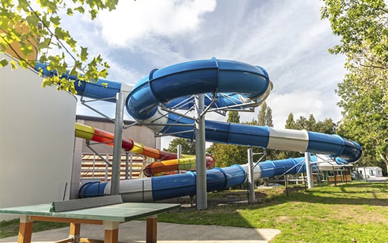 Waterslides at Chateau Lez Eaux campsite