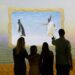 Comedy wildlife projection showing an animal beach habitat at Frameless