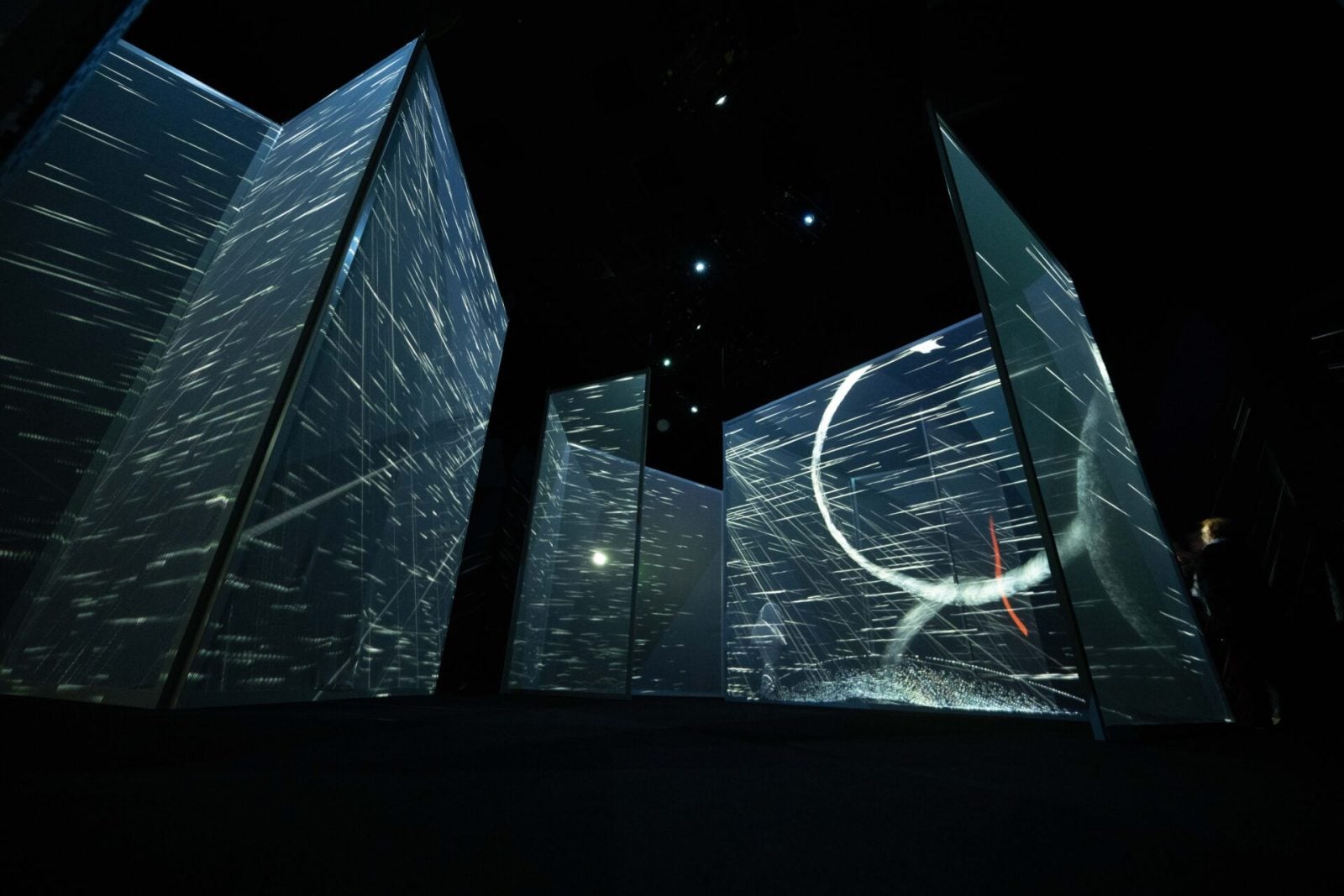 Kandinsky-inspired abstract artwork projected inside Frameless