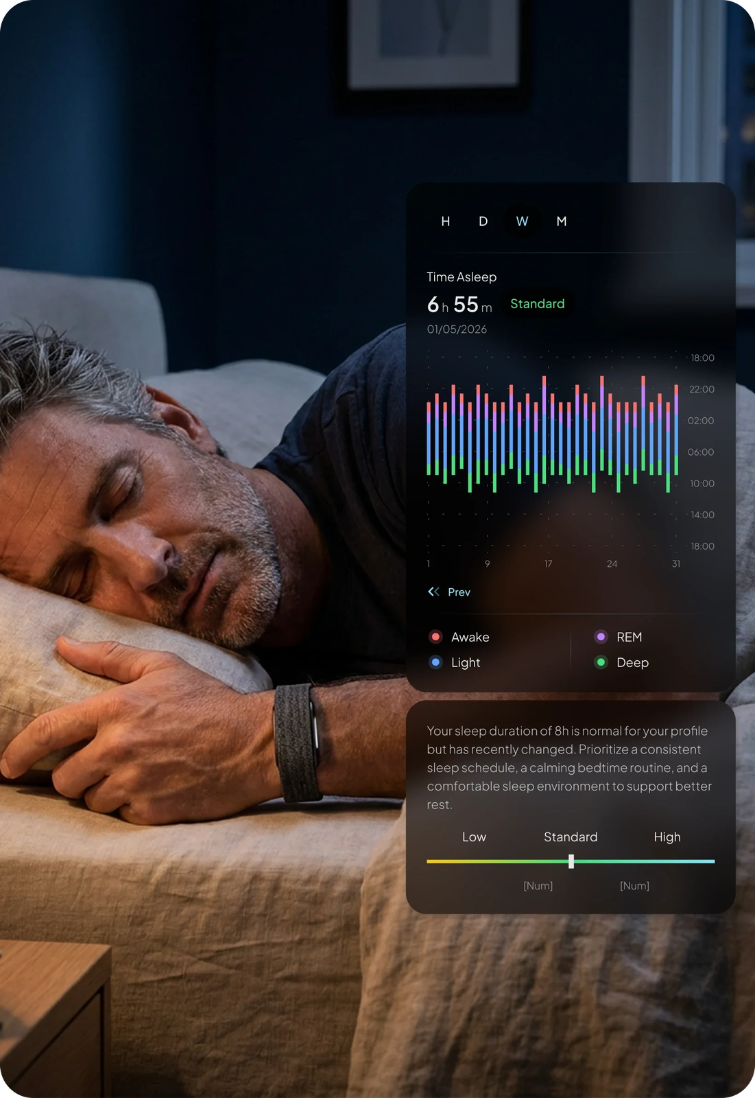 Hume Band zeigt Schlaftracking im Alltag