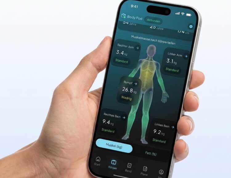Hume Body Check App auf einem Smartphone