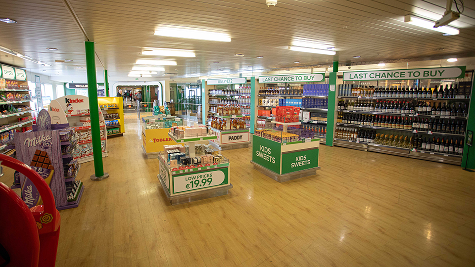 Duty free shop aboard James Joyce