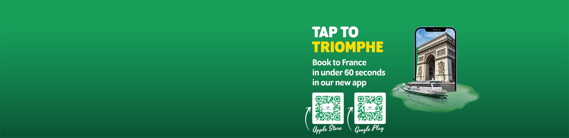 Irish Ferries France travel campaign with a QR code