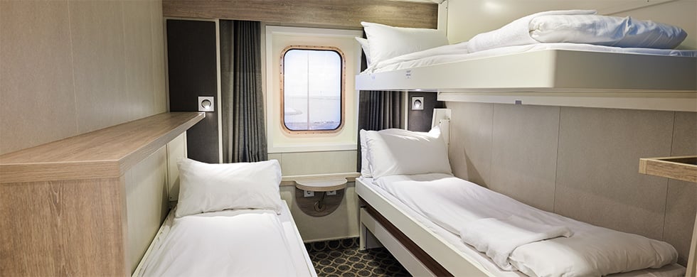 Four bed window cabin aboard W. B. Yeats