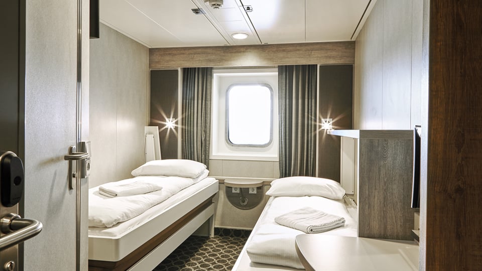 Two-bed window cabin aboard W. B. Yeats