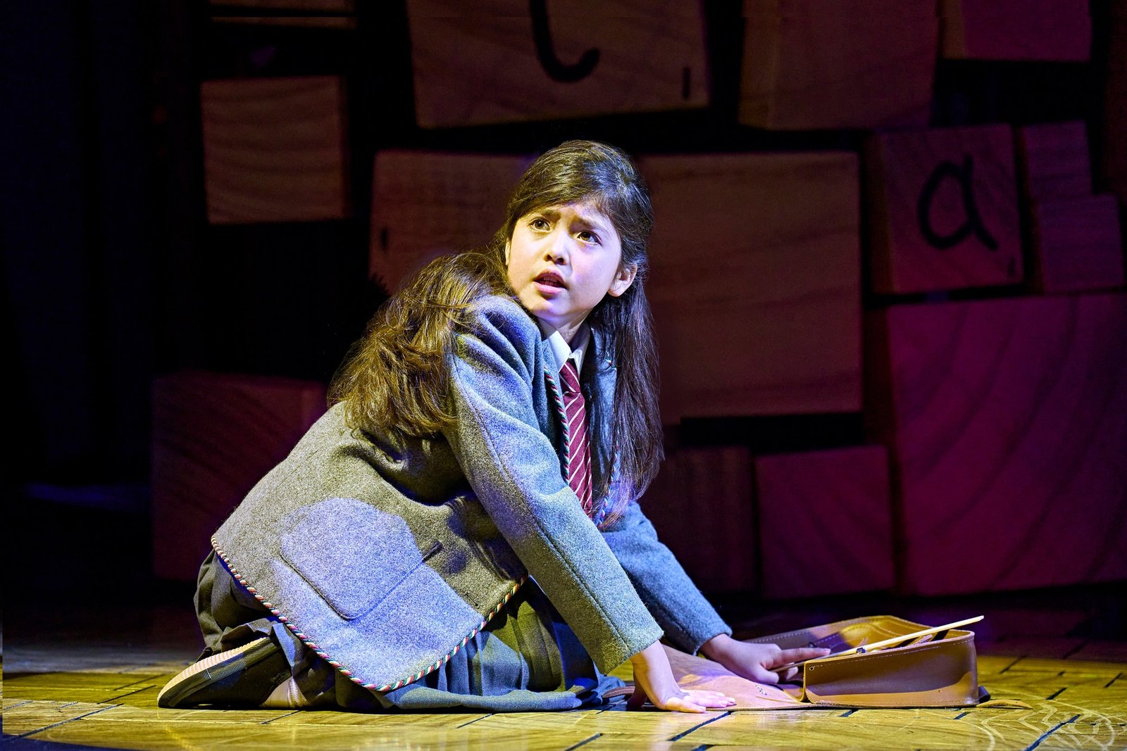 The Matilda cast in a stage scene