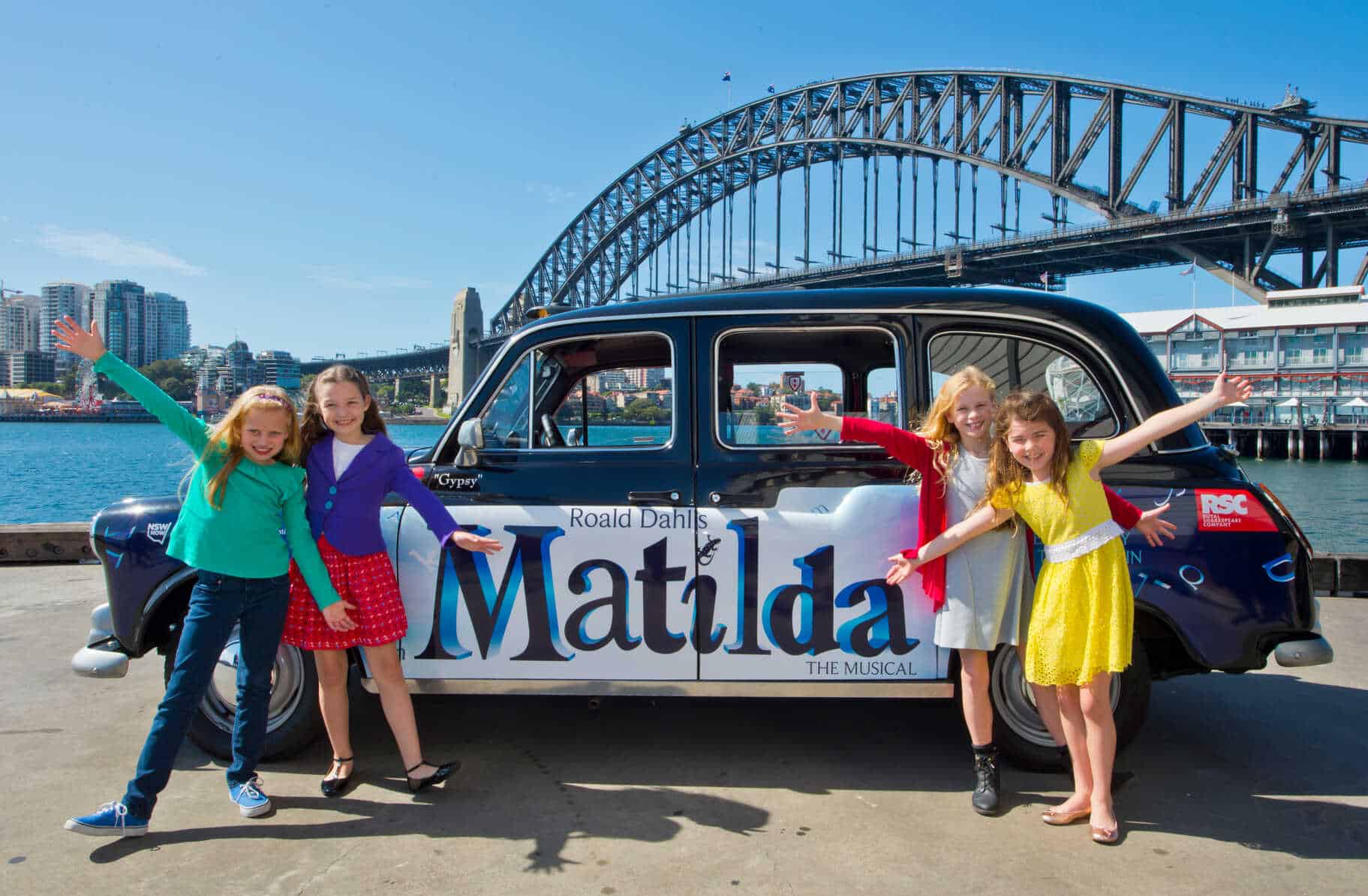 Young performers from an Australian production of Matilda