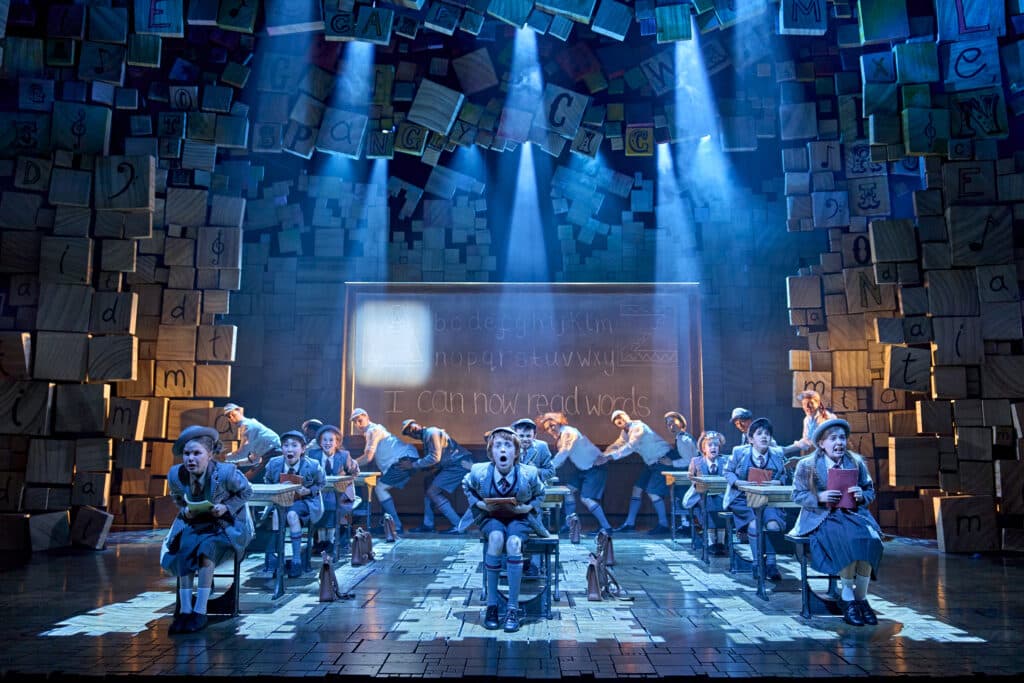 A separate ensemble scene from Matilda in London