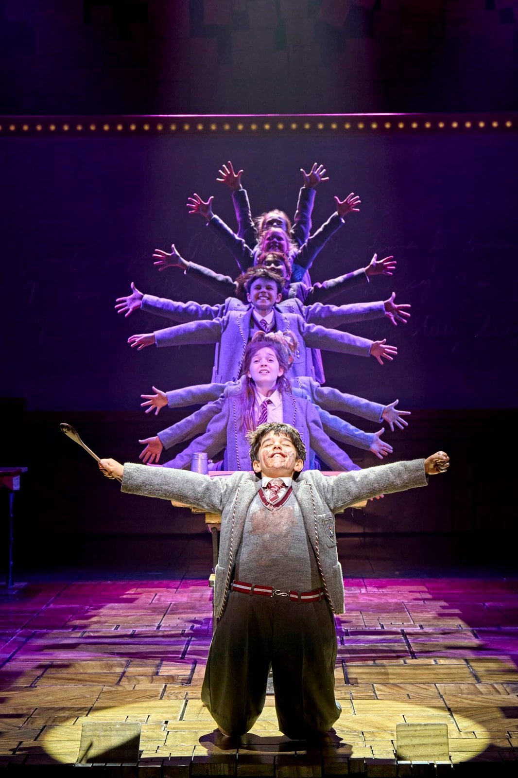 Matilda performer in a West End stage scene