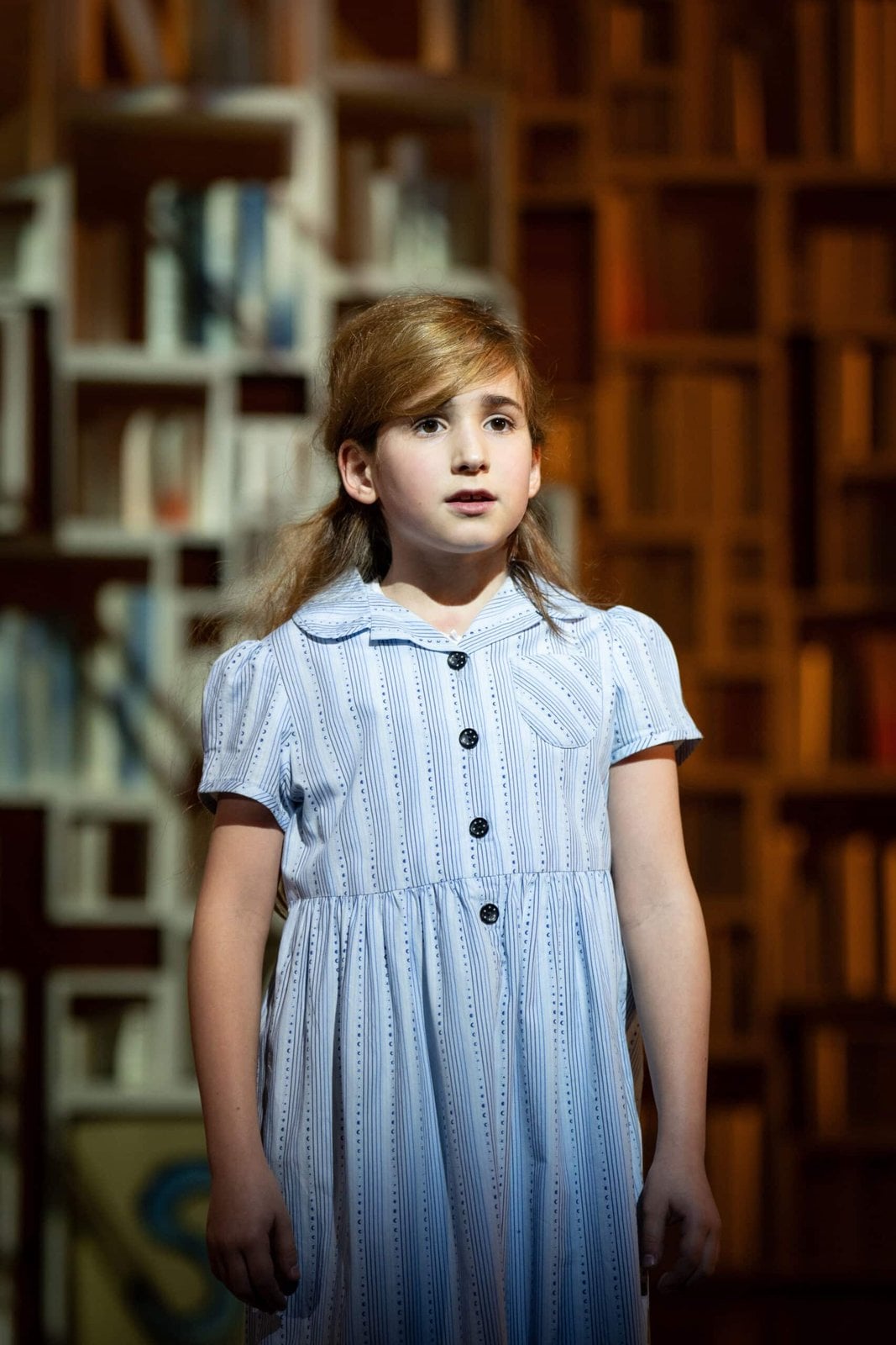 Matilda production cast in a staged scene