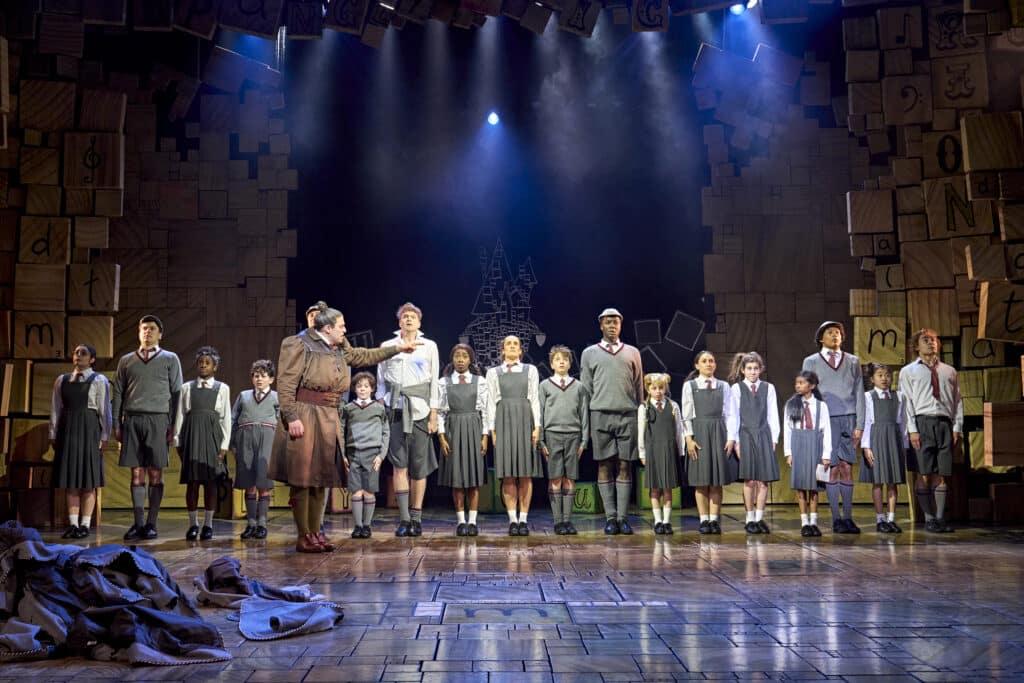 Matilda performers in a scene from the London production