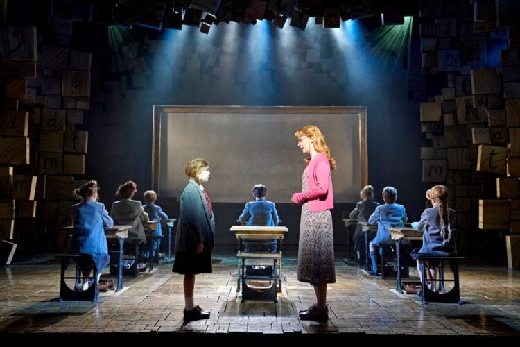 Matilda performing on the London West End stage