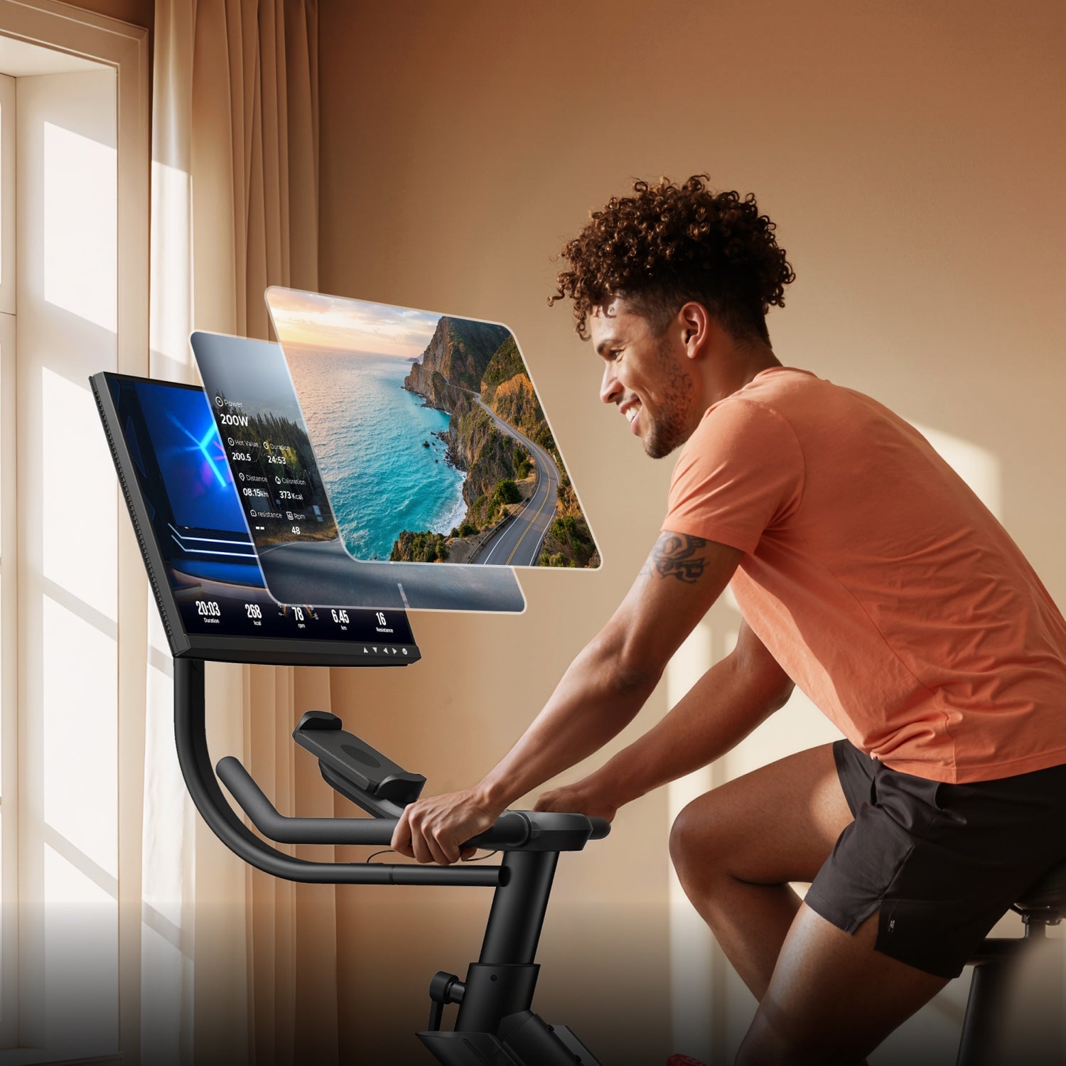 Merach S29R3 exercise bike with rotating display