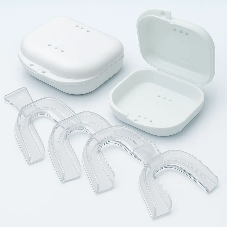 Moldable dental trays for whitening gel