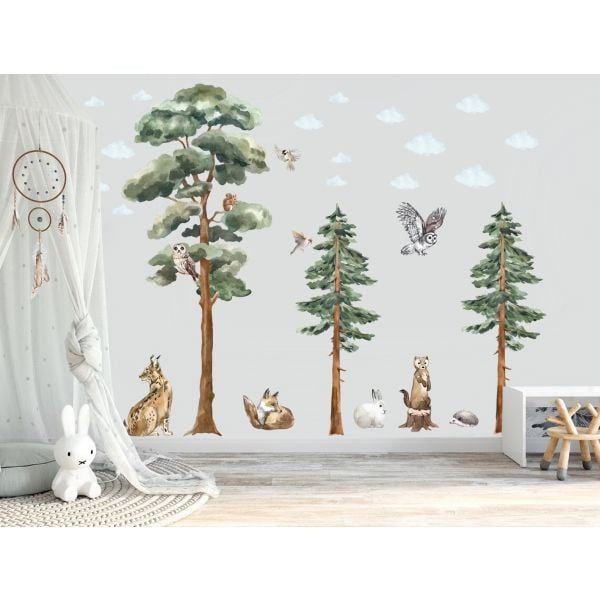 Namly Design Backwoods Trees and Animals wall sticker