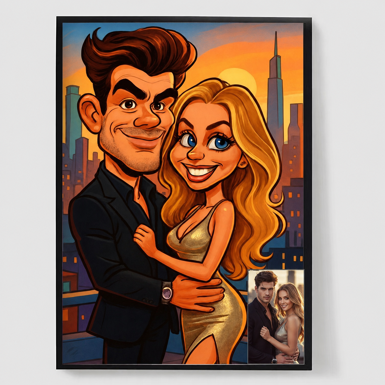 Cartoon couple poster design