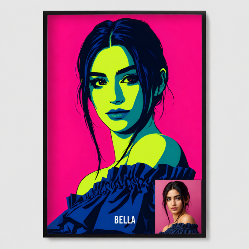 Personalised pop art style AI poster