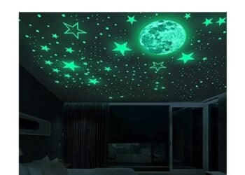 Namly Design stars moon and dots glow in the dark wall sticker