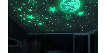 Namly Design stars moon and dots glow in the dark wall sticker