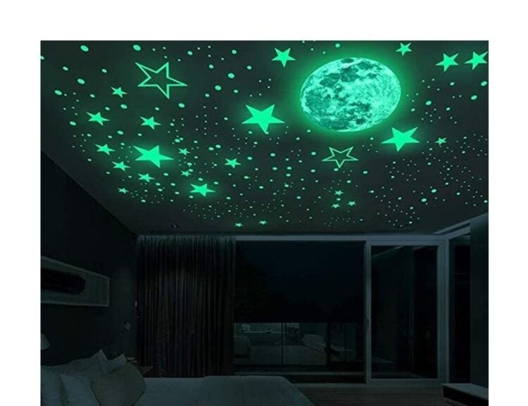 Namly Design stars moon and dots glow in the dark wall sticker