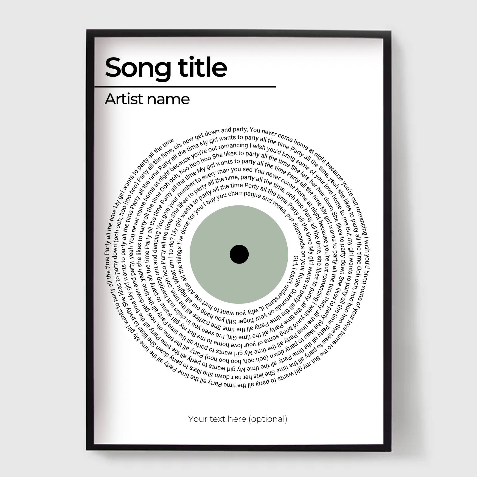Circular song lyric poster design