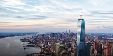 Panorama diurne de New York vu depuis One World Observatory - New York