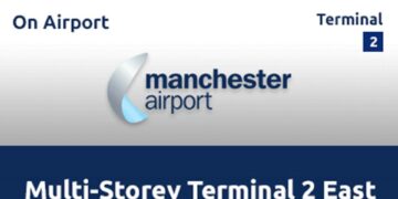 A multi-storey car park at Manchester Airport