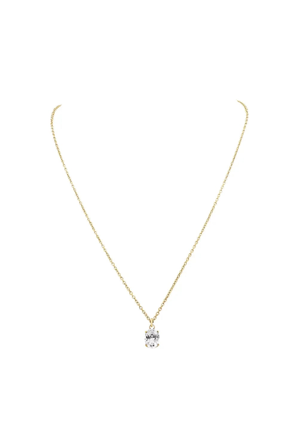 Brilliant Oval Pendant Halskette mit ovalem Zirkonia