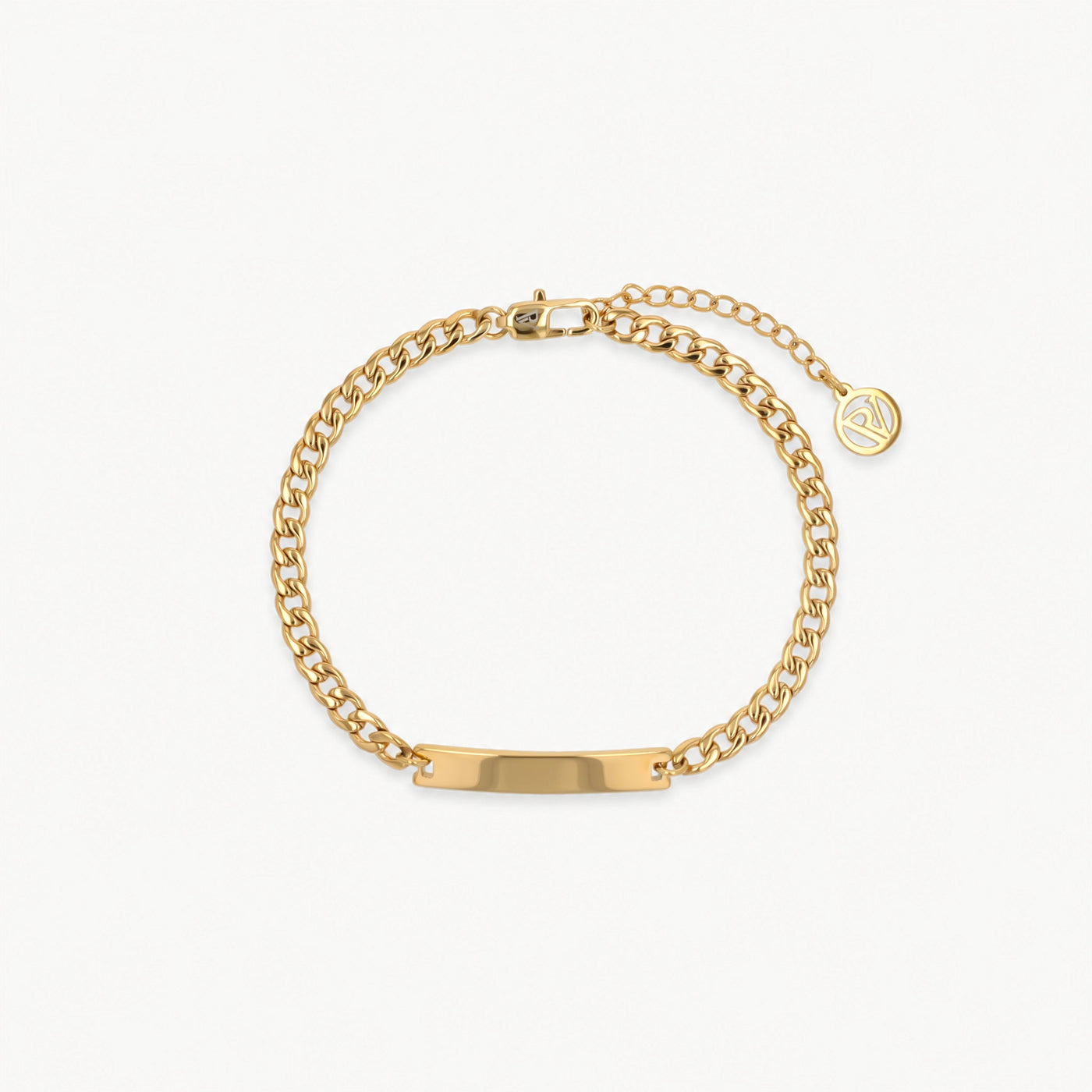 Paul Valentine Engravable Idend Bracelet Gold