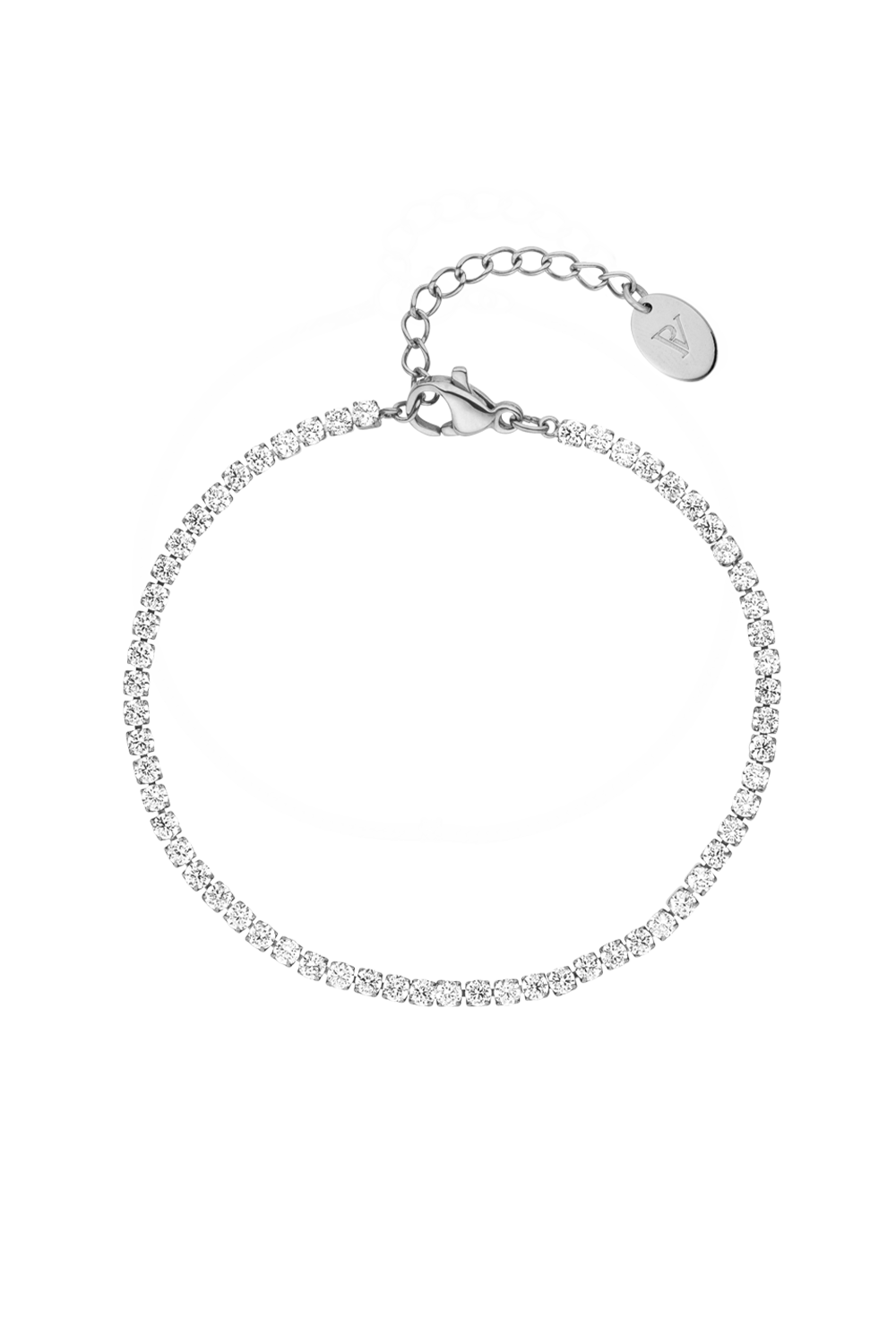 Paul Valentine Sparkling Tennis Bracelet Slim in Silber