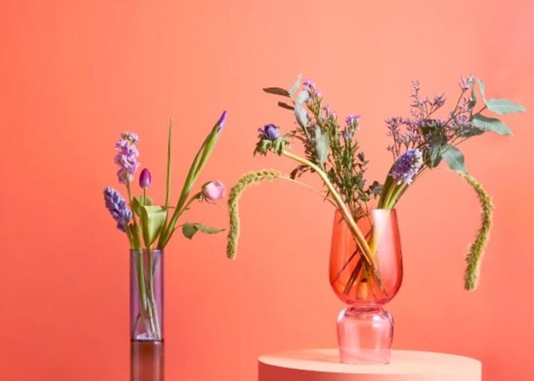 Florist arranging flowers at Serenata Flowers