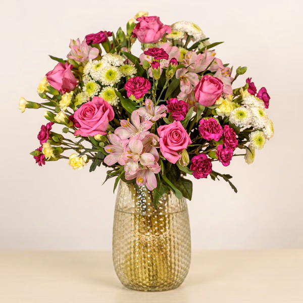 Bright seasonal flower bouquet