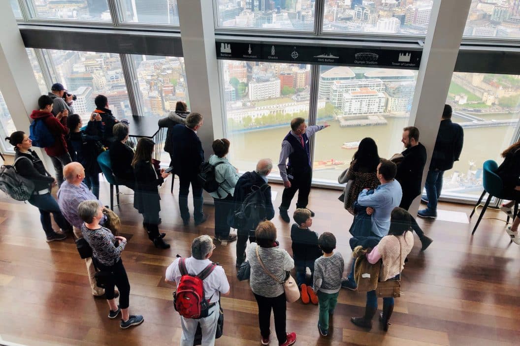 A group of visitors at The View from The Shard