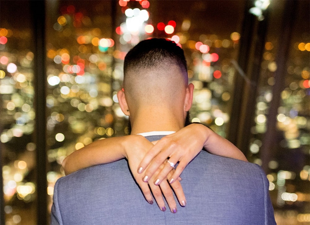 A proposal setting at The View from The Shard
