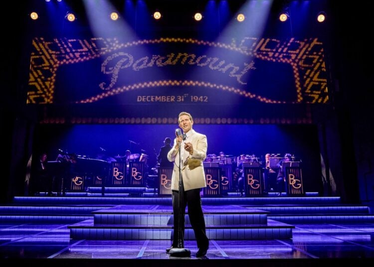 Sinatra the Musical performers in a West End stage scene