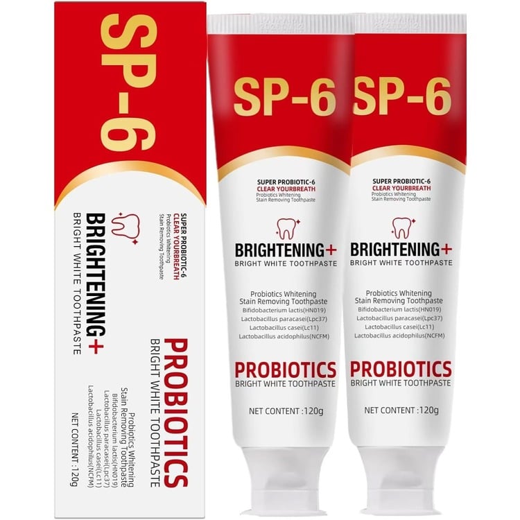 SP-6 probiotic whitening toothpaste two-pack