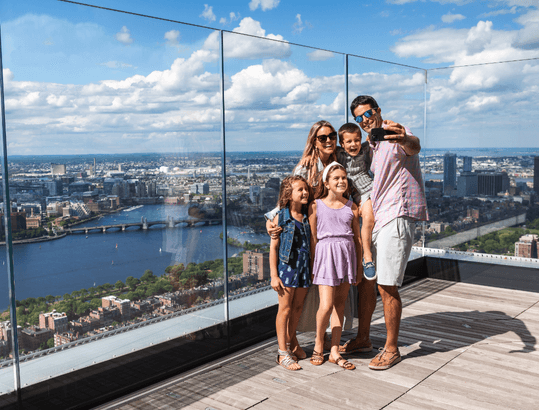 Family visit imagery for View Boston Observation Deck